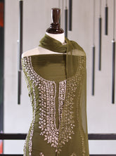 Moin Block Embroidered Chiffon Gota Work 2 Piece Unstitched Suit MBLK24ECG D-11-43